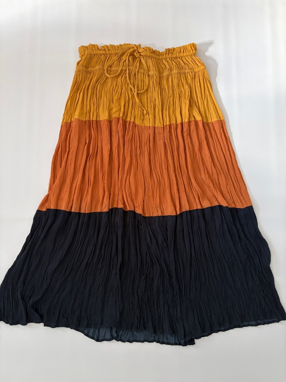 Current Air Anthropologie Midi Skirt Colorblock Pleated Crinkle size Medium - Picture 4 of 14